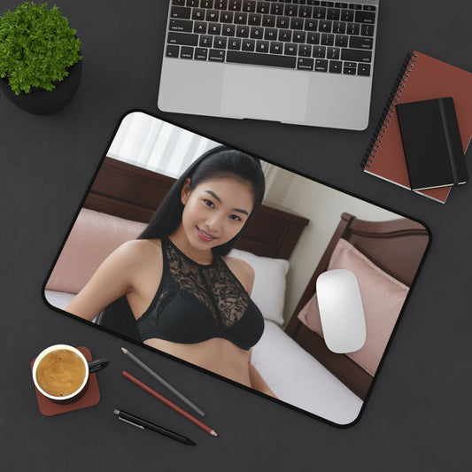Elegant Black Desk Mat | Stylish Office Accessory, Home Decor, Gaming Mouse Pad, Gift for Workspaces, Minimalist Desk Decor