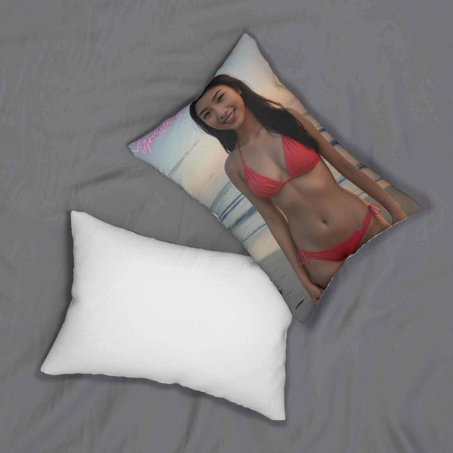 Beach Vibes Lumbar Pillow, Coastal Decor, Summer Home Accessory, Gift for Beach Lovers, Vacation Memories Cushion