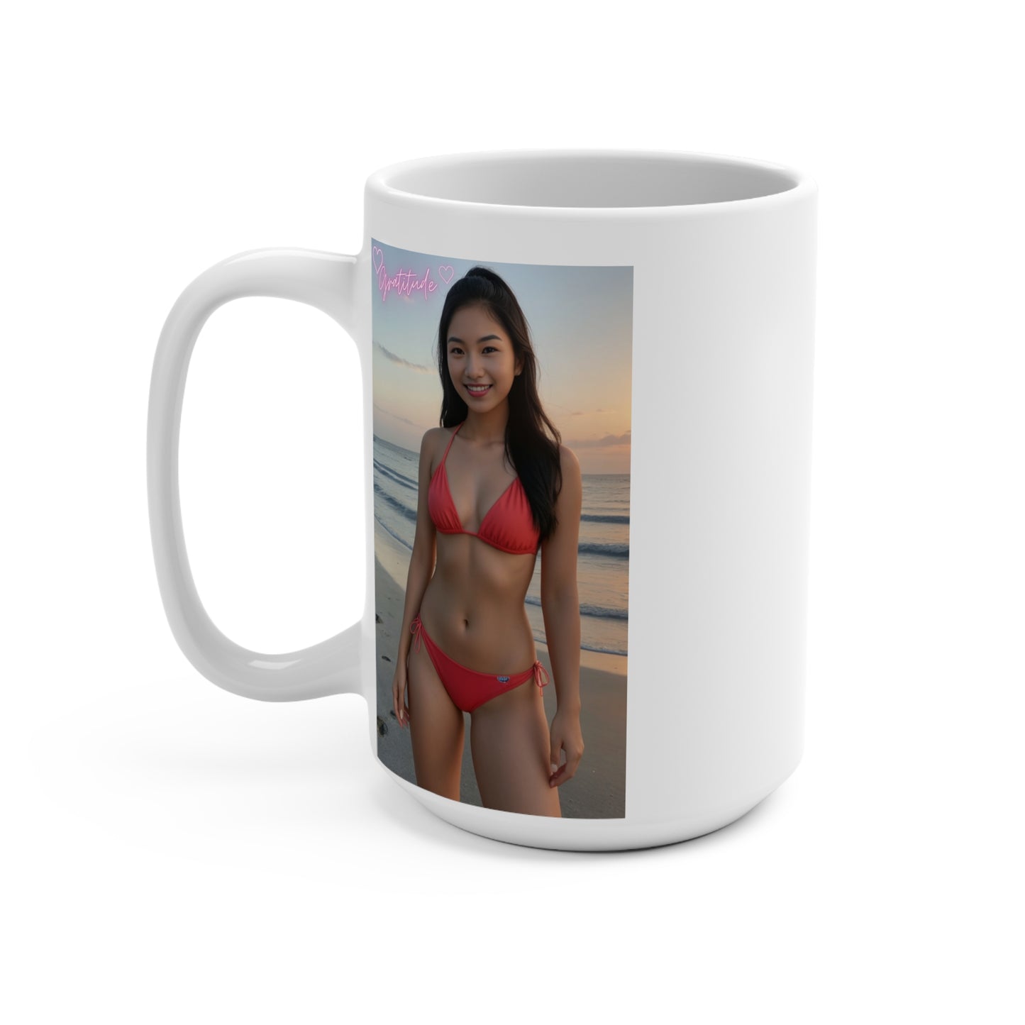 Personalized 15oz Mug, Beach Vibes Coffee Cup, Fun Gift for Friends, Summer Drinkware, Cute Beach Lover's Mug