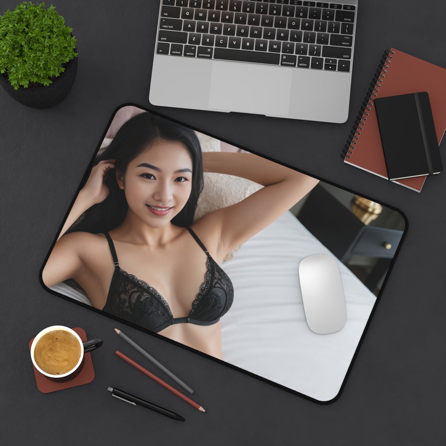 Elegant Black Desk Mat for Home Office, Stylish Mouse Pad, Computer Desk Accessories, Office Decor, Gift for Professionals