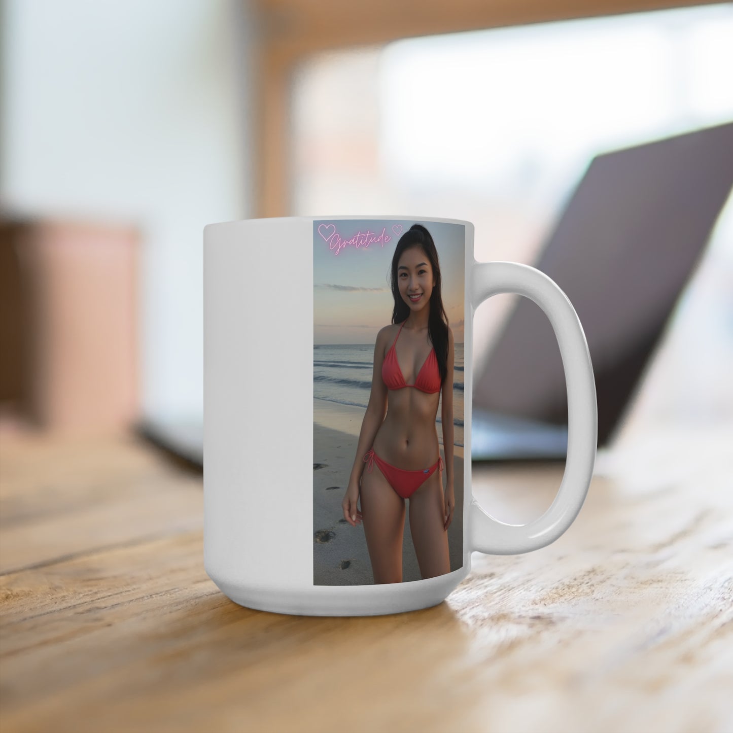 Personalized 15oz Mug, Beach Vibes Coffee Cup, Fun Gift for Friends, Summer Drinkware, Cute Beach Lover's Mug