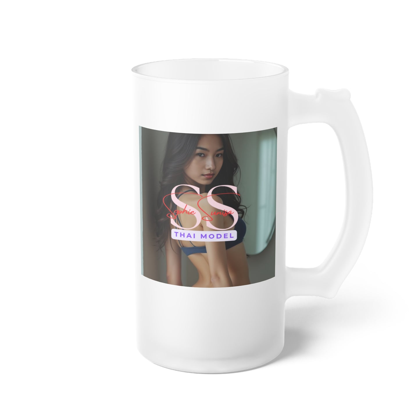 Frosted Glass Beer Mug with Unique Design, Decorative Drinkware, Gift for Beer Lovers, Pub Decor, Party Essential, Unique Barware