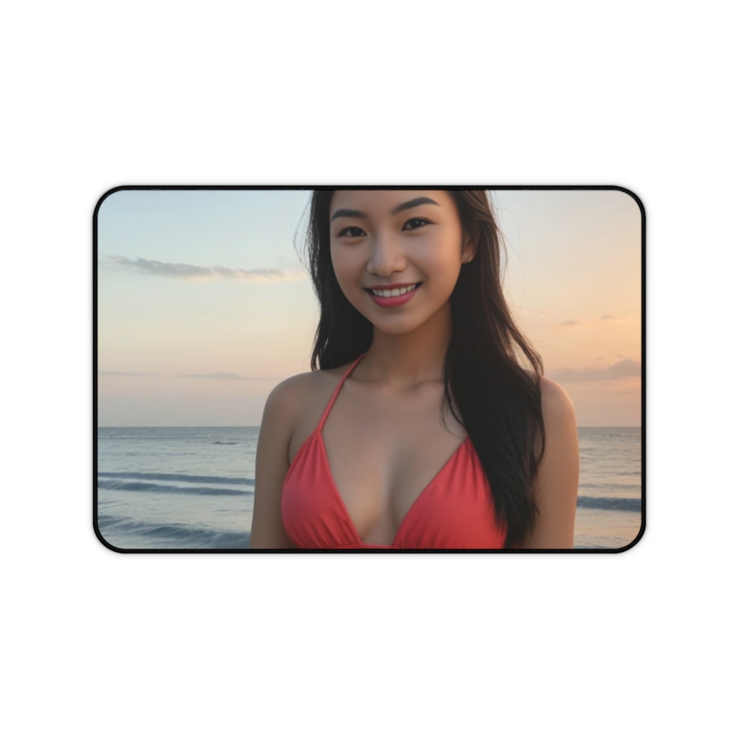 Personalized Desk Mat with Sunset Design, Desktop Accessory, Home Office Decor, Gift for Students, Beach Lover Gift