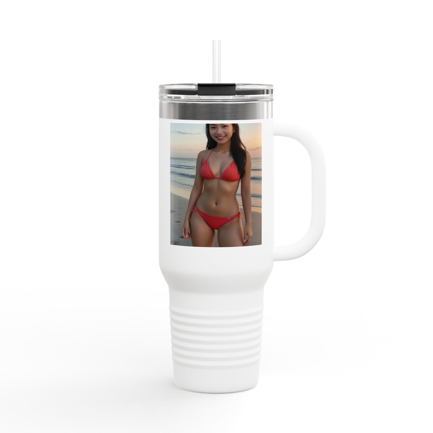 Personalized Insulated Travel Mug, Custom Design, 40oz Thrill for Beach Lovers, Perfect for Summertime Adventures, Unique Gift Idea